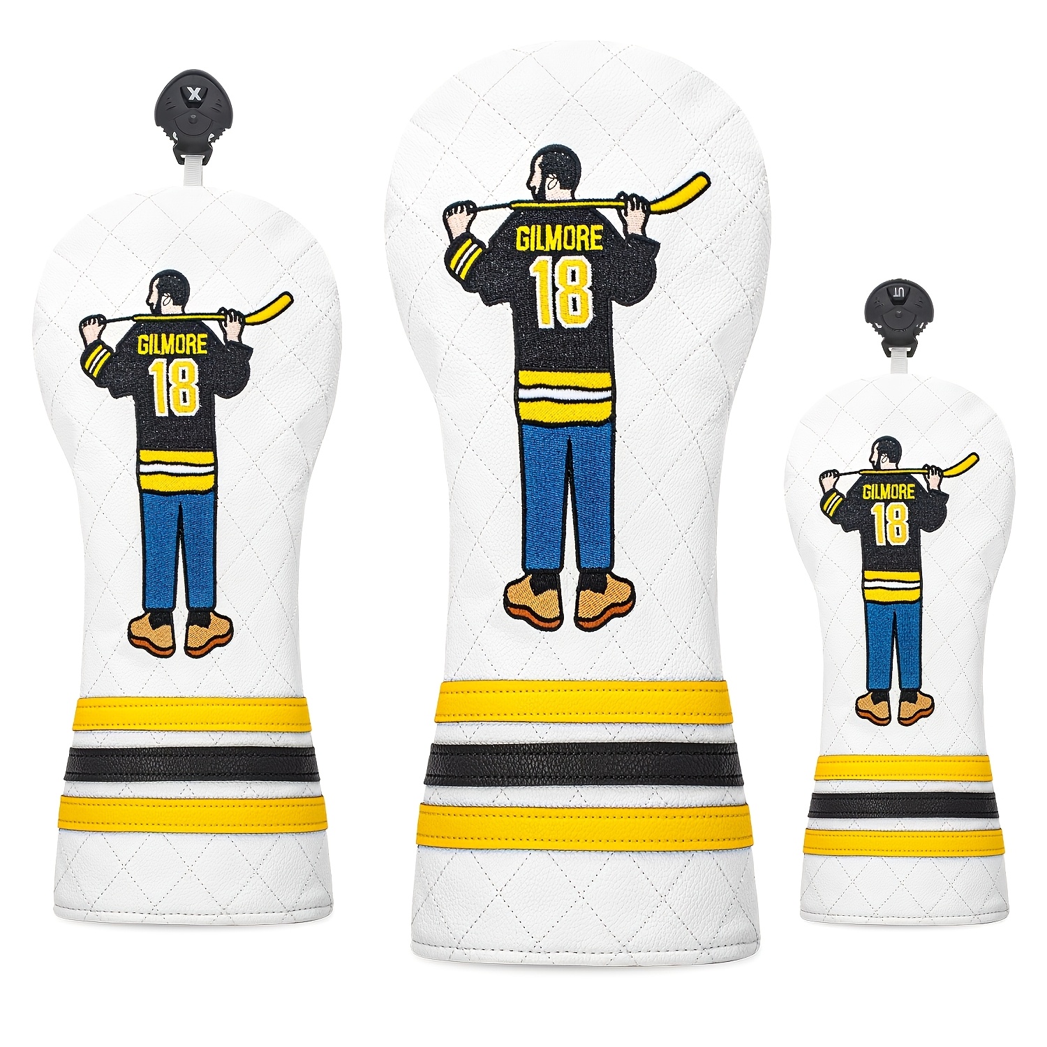 Badminton Club - 1pc/3pcs Driver/Fairway/Hybrid Headcover - Grid Style