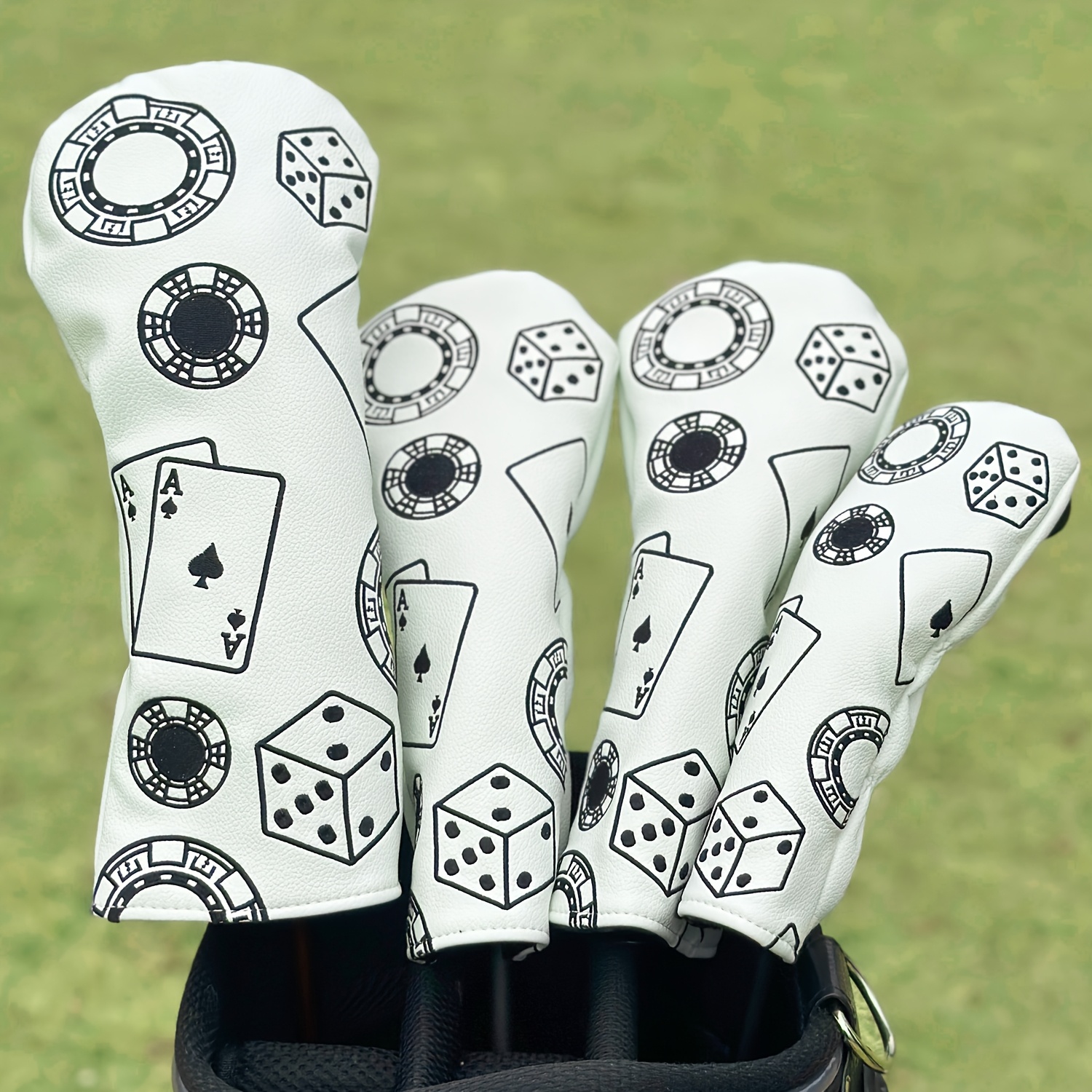 Badminton Club - 1pc/4pcs Driver/Fairway/Hybrid Headcover-Poker Chips Golf Club