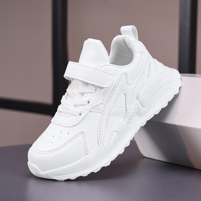 Badminton Junior - White Children's Leather Casual Shoes Boys