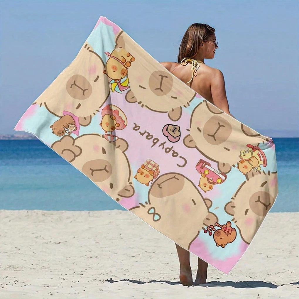 Capybara Cartoon Beach Towel Q - Towel Small Sport 评论和价格