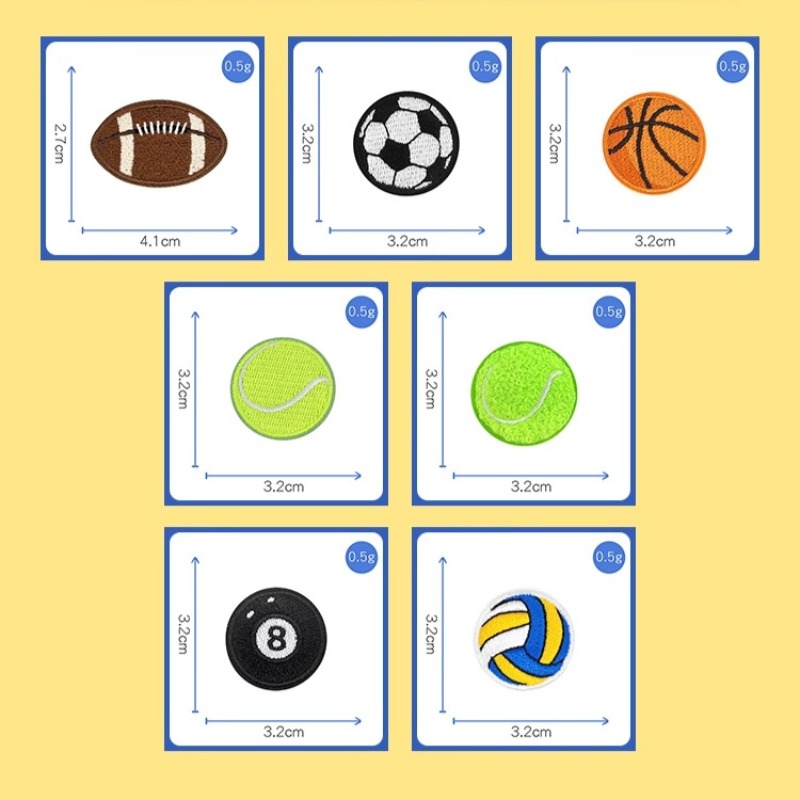 5pc Embrioidered Football Tenn - Badminton Icon 评论和价格