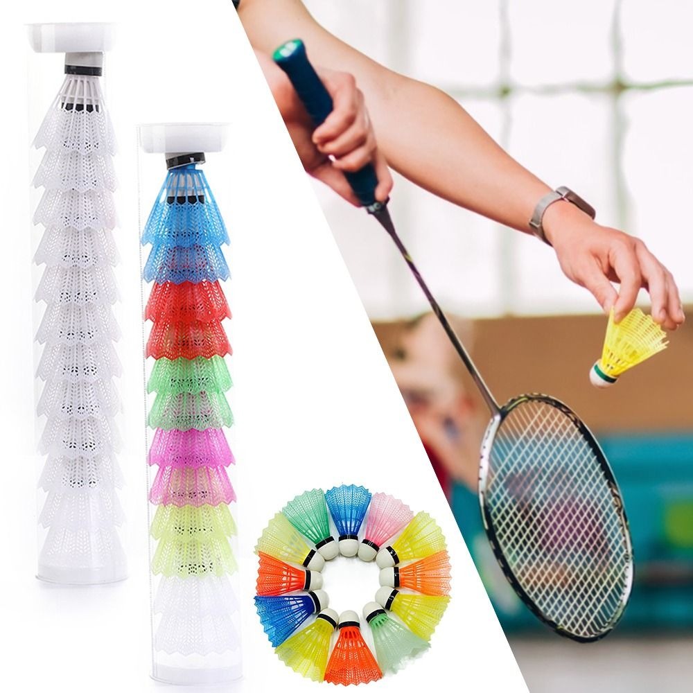 6/12PCS Windproof Plastic Shut - Badminton Nylon Shuttlecock 评论和价格