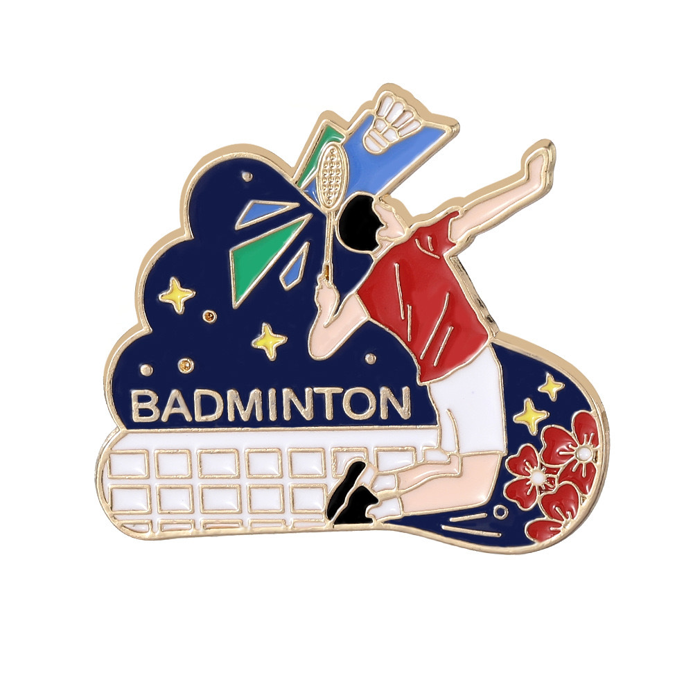 Sports Enthusiast Badge Pin fo - Badminton Icon 评论和价格