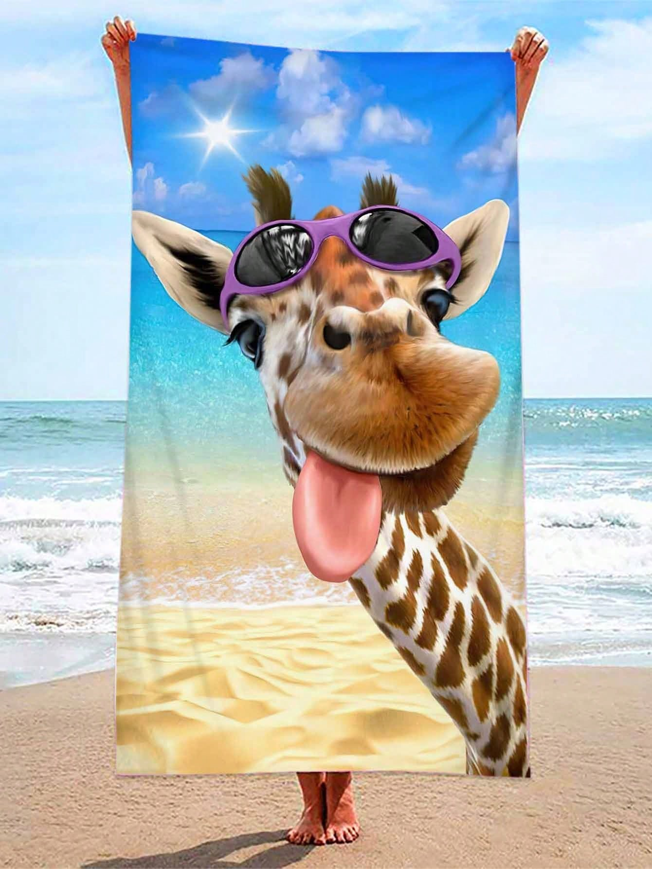 Funny Giraffe Beach Towel Quic - Towel Small Sport 评论和价格