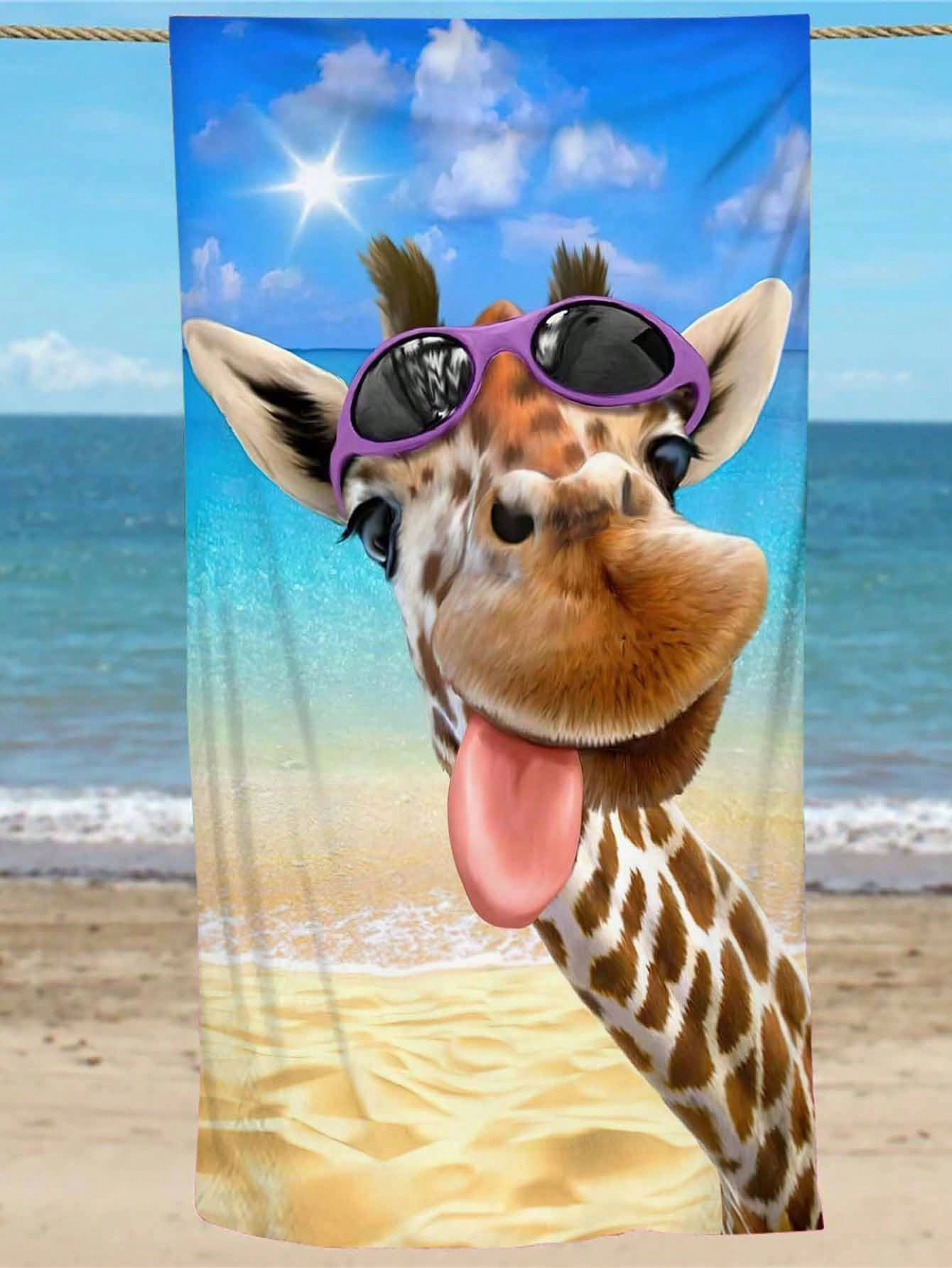 Funny Giraffe Beach Towel Quic - Towel Small Sport 评论和价格