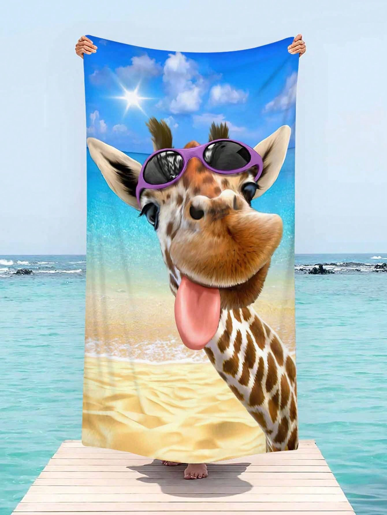 Funny Giraffe Beach Towel Quic - Towel Small Sport 评论和价格