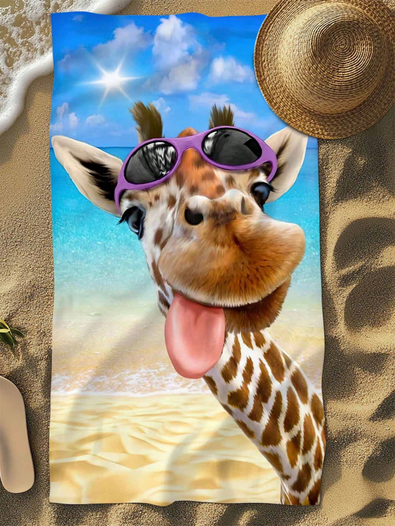 Funny Giraffe Beach Towel Quic - Towel Small Sport 评论和价格