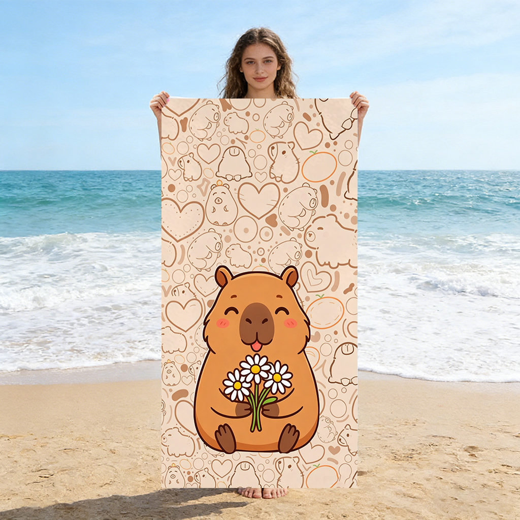 Capybara Cartoon Beach Towel Q - Towel Small Sport 评论和价格