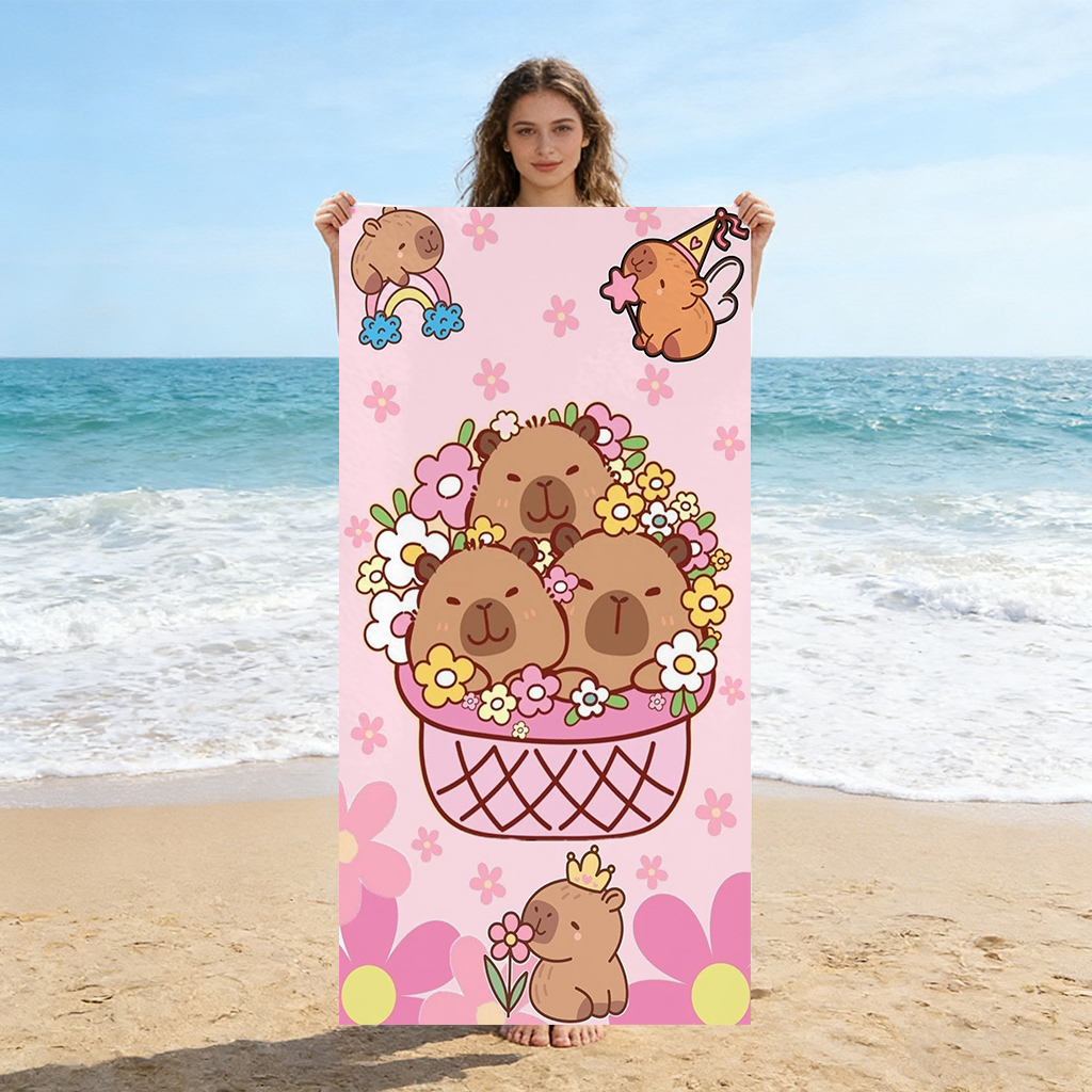 Capybara Cartoon Beach Towel Q - Towel Small Sport 评论和价格
