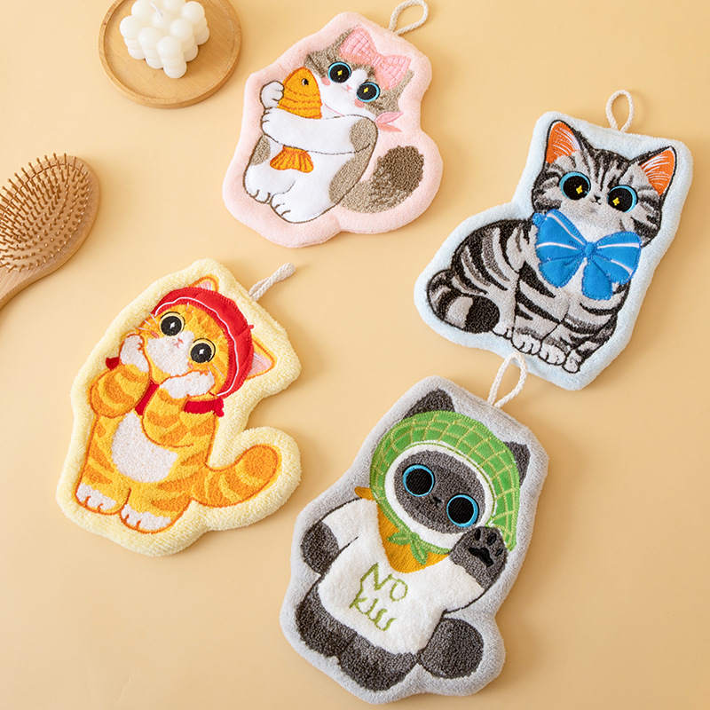 Cute cat hand towel hanging ty - Towel Small Sport 评论和价格