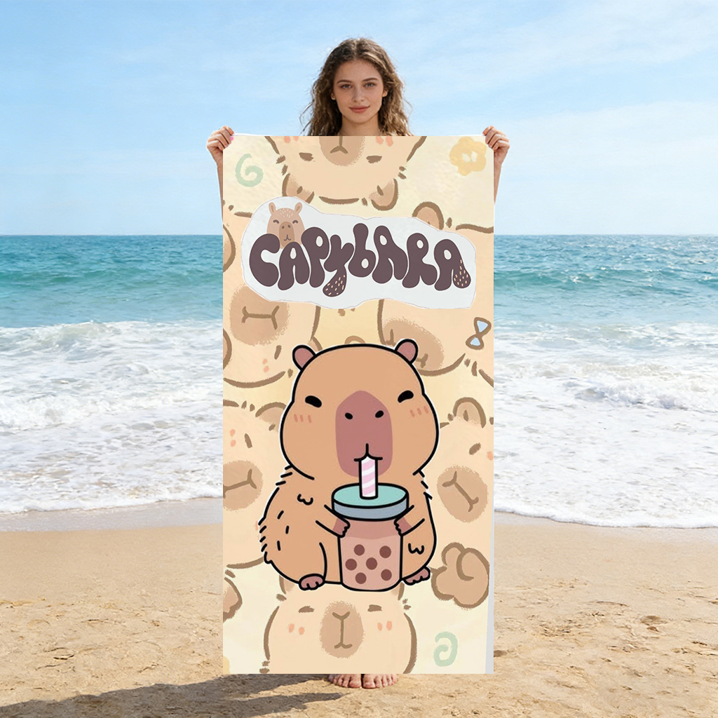 Capybara Cartoon Beach Towel Q - Towel Small Sport 评论和价格
