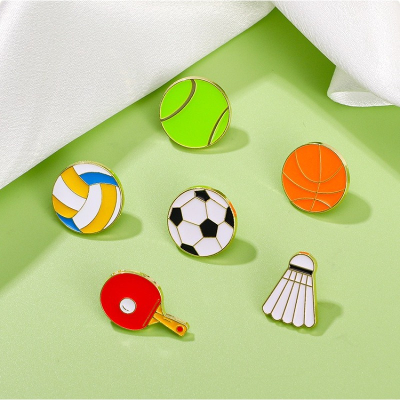 Sports Enamel Pins Football Ba - Badminton Icon 评论和价格