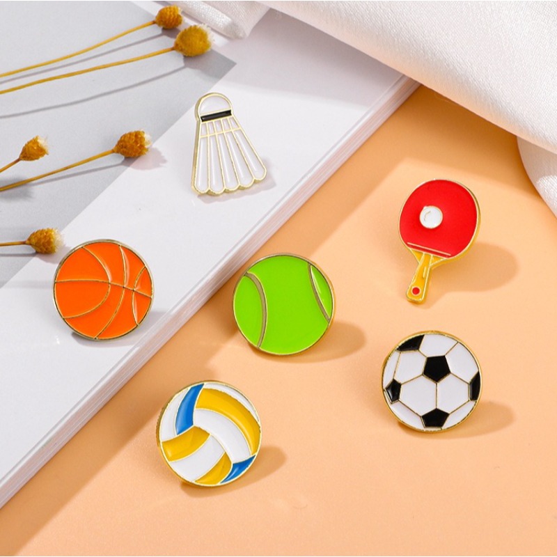 Sports Enamel Pins Football Ba - Badminton Icon 评论和价格