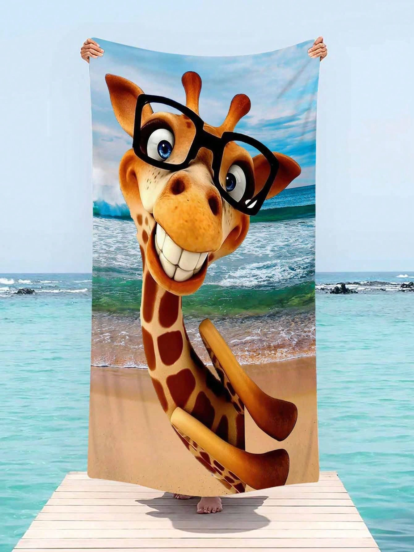 Cartoon Giraffe Beach Towel Qu - Towel Small Sport 评论和价格