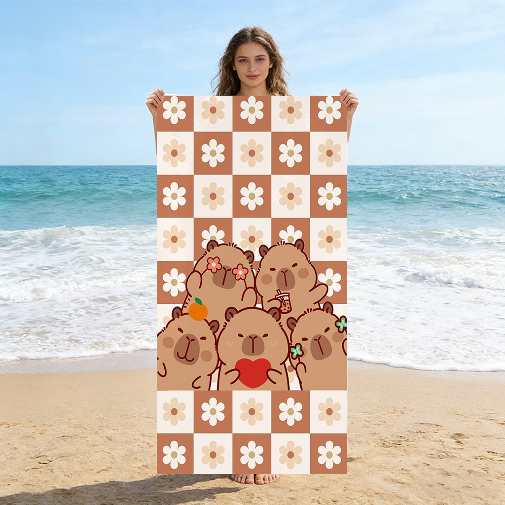 Capybara Cartoon Beach Towel Q - Towel Small Sport 评论和价格