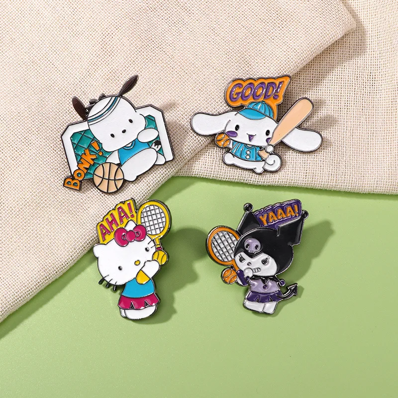Cartoon Sanrio Metal Badge Stu - Badminton Icon 评论和价格