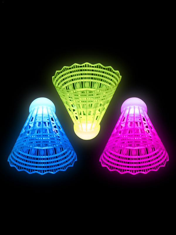 3pcs LED Badminton LuminousBad - Badminton Nylon Shuttlecock 评论和价格