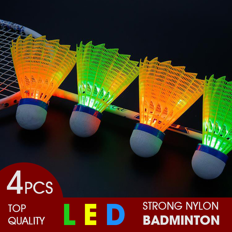 WELKIN 4pcs Dark Night LED Glo - Badminton Nylon Shuttlecock 评论和价格