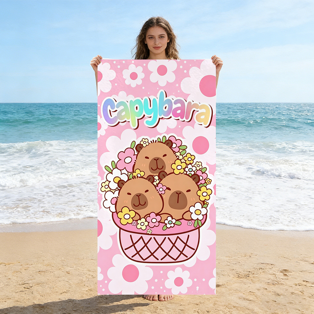 Capybara Cartoon Beach Towel Q - Towel Small Sport 评论和价格